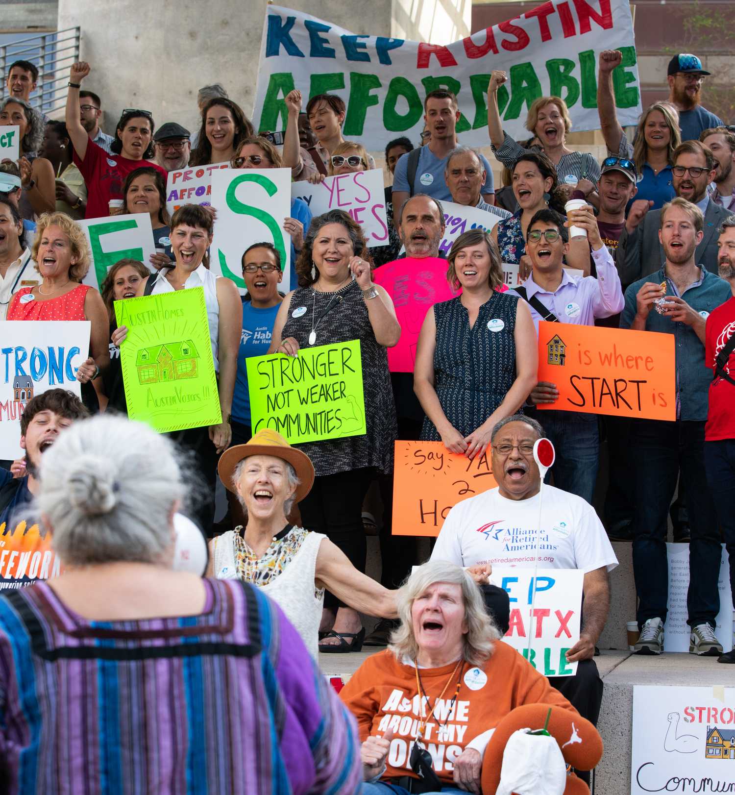 Crowd of Affordable Housing Supporters Rally at City Hall in June 2018